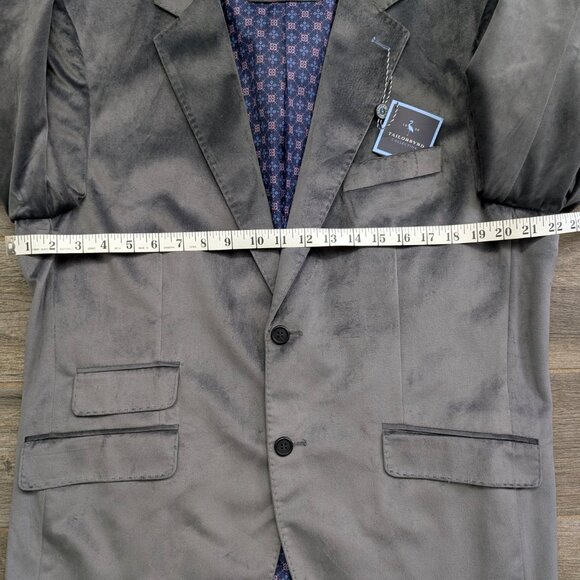 Tailorbyrd Collection Velvet Blazer Men's Size 44R Gray NWT Smokers Jacket - Picture 8 of 12